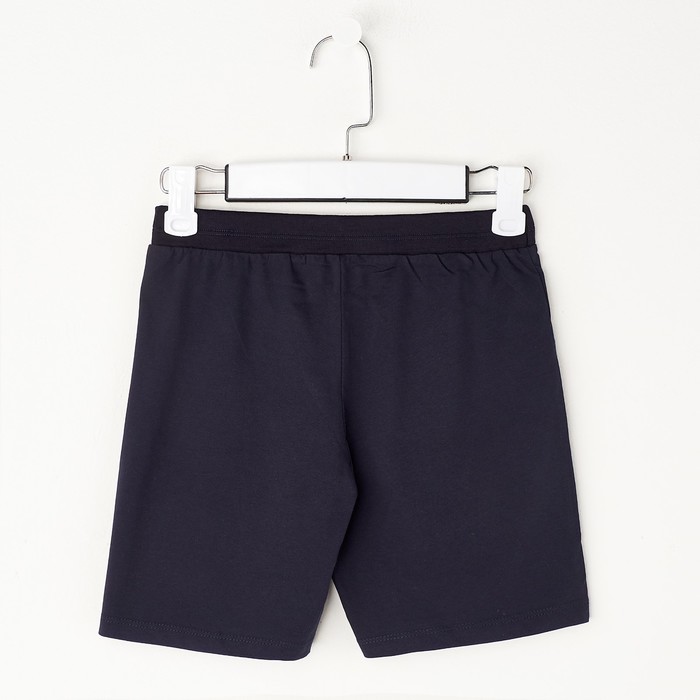 Комплект для мальчика (футболка+шорты), рост 122 см (7 лет), цвет тёмно-синий/белый Н463