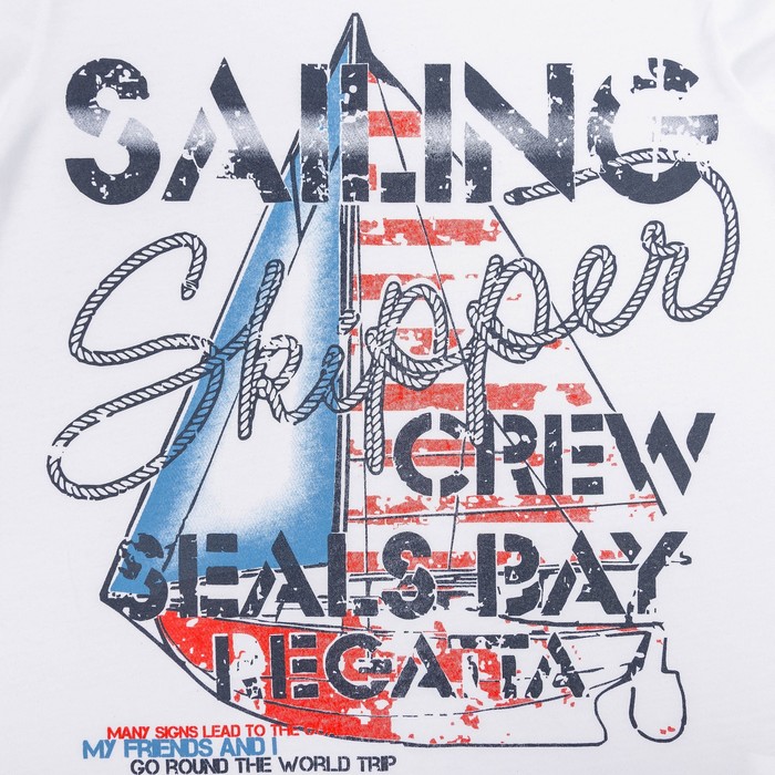 Комплект для мальчика (футболка+шорты), рост 122 см (7 лет), цвет тёмно-синий/белый Н463