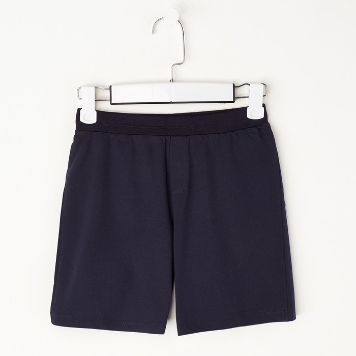 Комплект для мальчика (футболка+шорты), рост 128 см (8 лет), цвет тёмно-синий/белый Н463