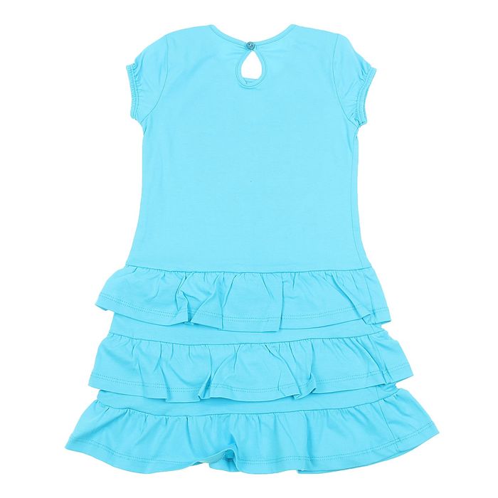 Платье с коротким рукавом для девочки, рост 104 см (4 года), цвет бирюза Л203