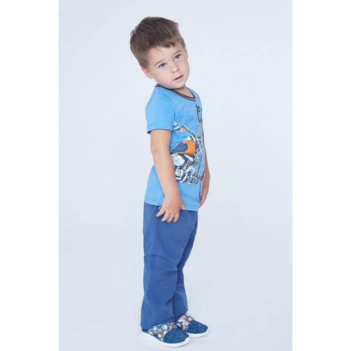 Футболка для мальчика, рост 116 см, цвет голубой, принт микс Н225