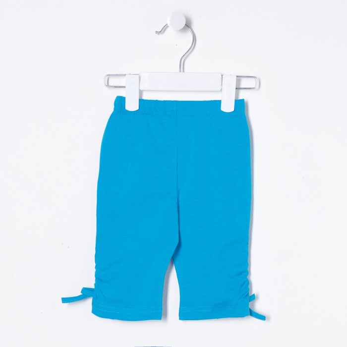 Комплект для девочки (блузка+бриджи), рост 80 см (12 мес), цвет бирюза/экрю Л199_М