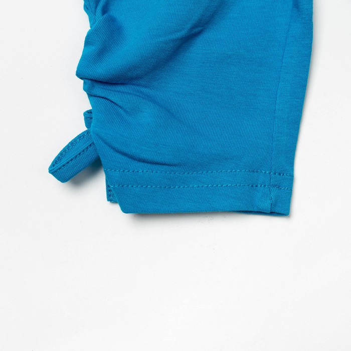 Комплект для девочки (блузка+бриджи), рост 80 см (12 мес), цвет бирюза/экрю Л199_М