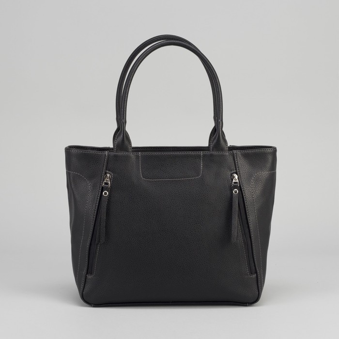 Сумка женская на молнии, 1 отдел, 3 наружных кармана, цвет чёрный