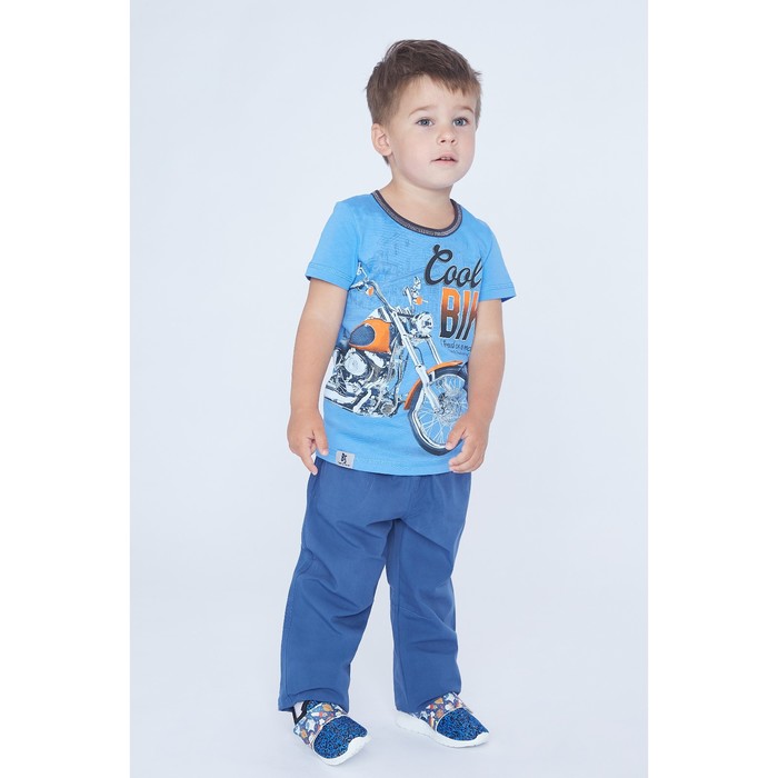Футболка для мальчика, рост 98 см, цвет голубой, принт микс Н225