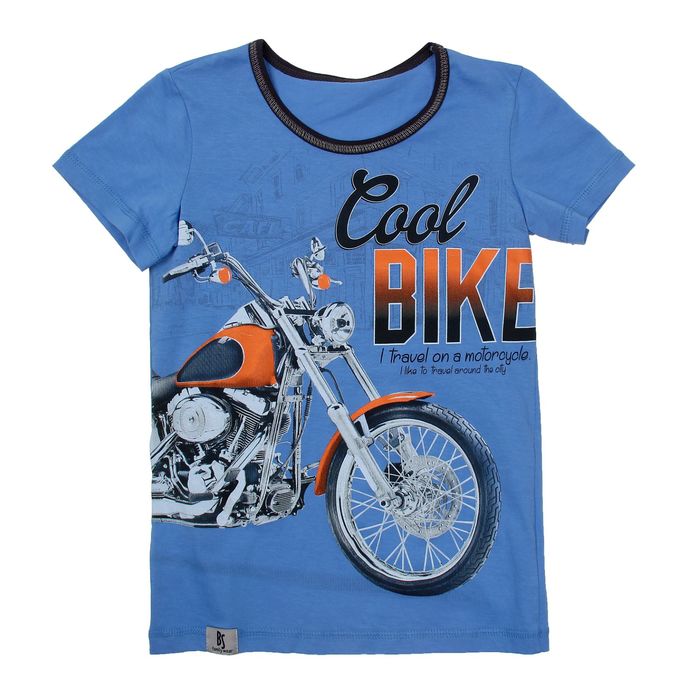 Футболка для мальчика, рост 98 см, цвет голубой, принт микс Н225