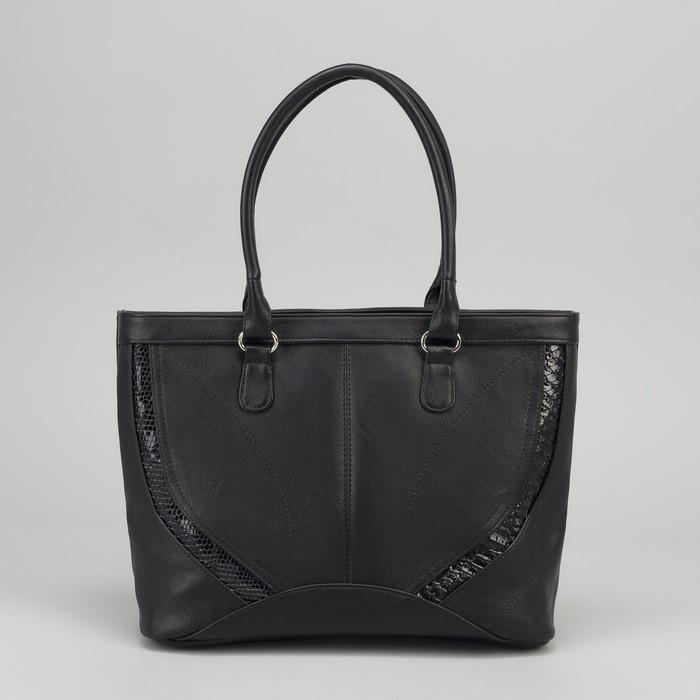 Сумка женская на молнии, 1 отдел, наружный карман, чёрная