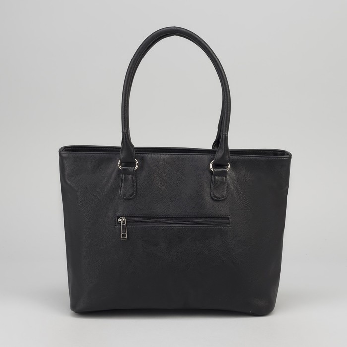 Сумка женская на молнии, 1 отдел, наружный карман, чёрная