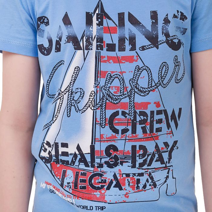 Комплект для мальчика (футболка+шорты), рост 146 см (11 лет), цвет тёмно-синий/голубой Н463