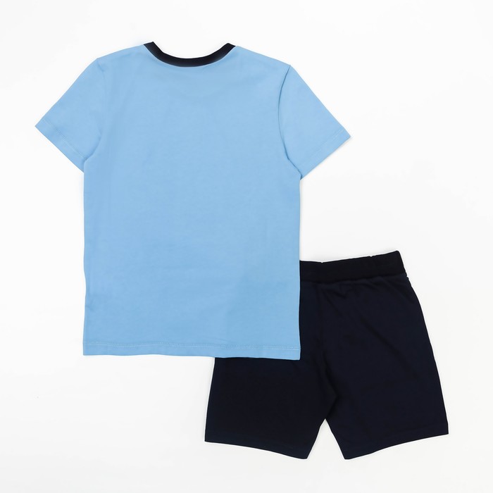 Комплект для мальчика (футболка+шорты), рост 122 см (7 лет), цвет тёмно-синий/голубой Н463