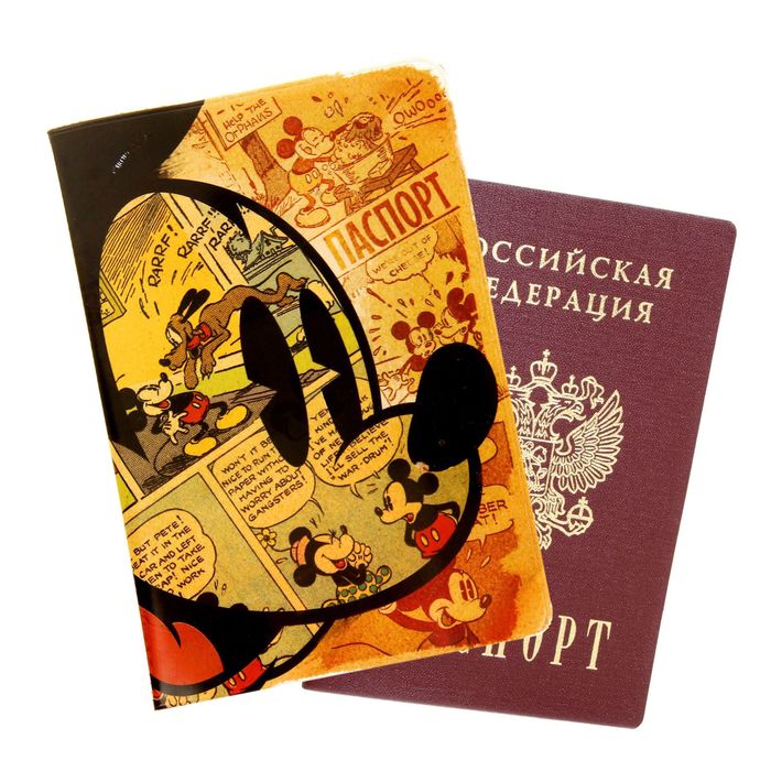Обложка для паспорта "Mickey Mouse", Микки Маус