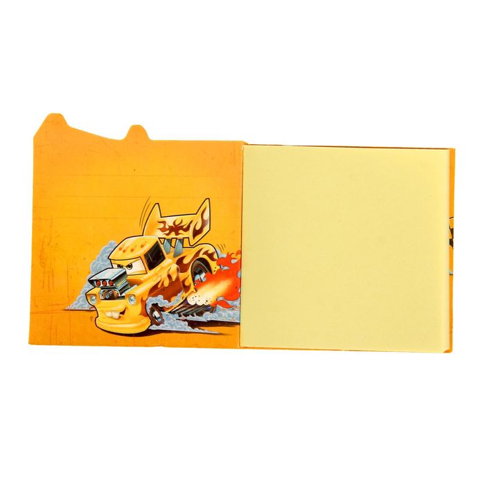 Набор пластиковая ручка и блок с отрывными листами "Вперед к победе", Тачки