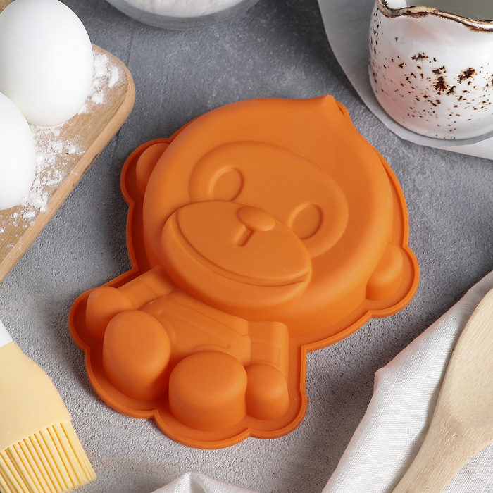 Форма для выпечки "Мартышка" 17,5х14х2,5 см, цвета МИКС