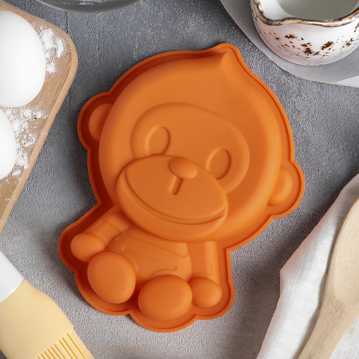 Форма для выпечки "Мартышка" 17,5х14х2,5 см, цвета МИКС