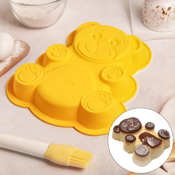 Форма для выпечки "Мишка", цвета МИКС