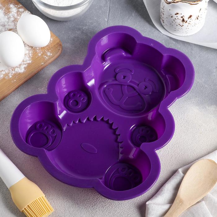 Форма для выпечки "Мишка", цвета МИКС