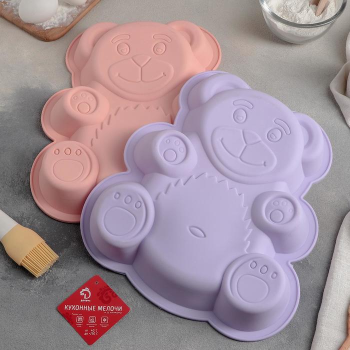 Форма для выпечки "Мишка", цвета МИКС