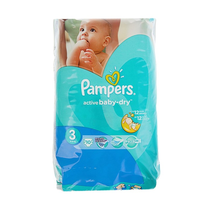 Подгузники «Pampers» Active Baby-Dry, Midi, 4-9 кг, 10 шт/уп