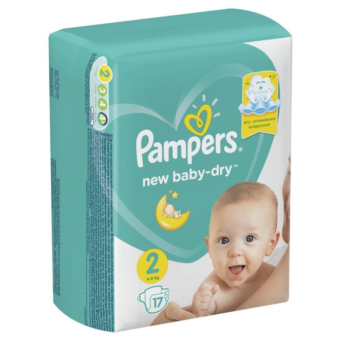 Подгузники «Pampers» New Baby-Dry, Mini, 3-6кг, 17 шт/уп