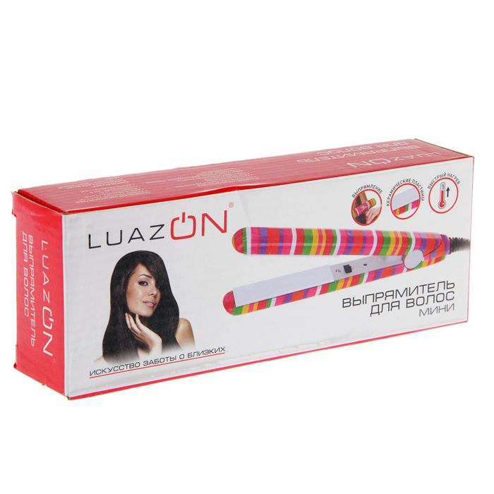 Выпрямитель мини LuazON LW-32, 25 Вт, керамические пластины, радуга