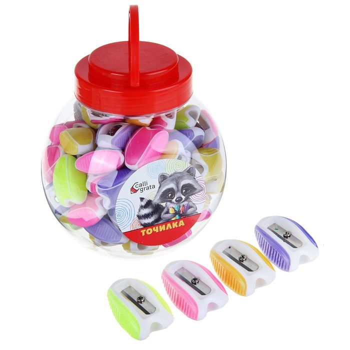 Точилка пластиковая "Класс", прорезиненная, МИКС