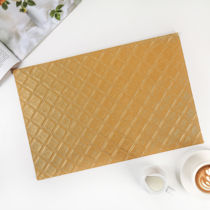 Салфетка кухонная "Ромбы" 45х30 см, цвет золотой