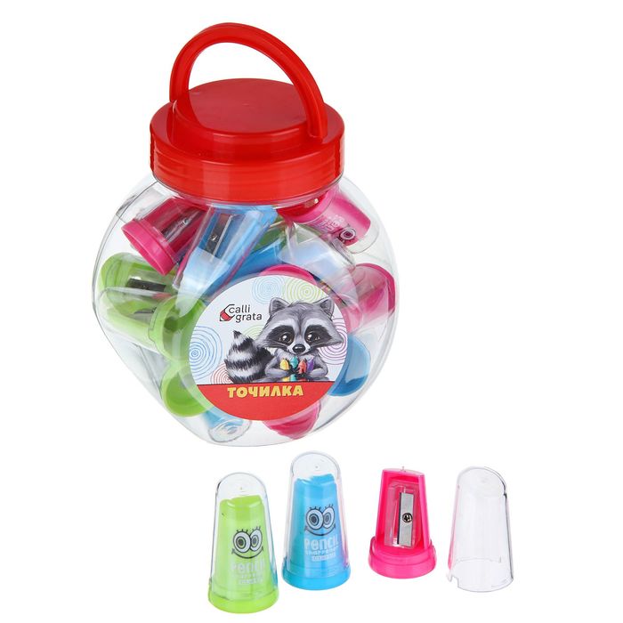 Точилка пластиковая "Улыбка", МИКС