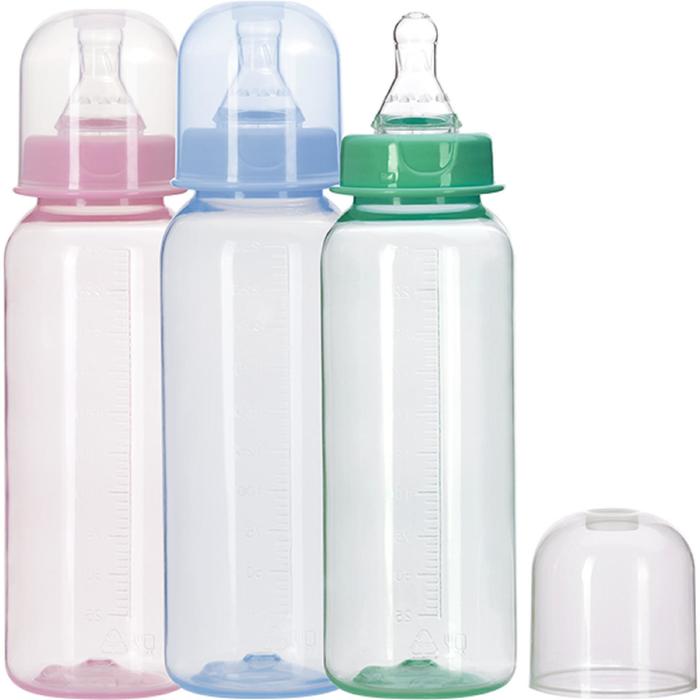Бутылочка для кормления цветная, 250 мл, от 0 мес., цвета МИКС