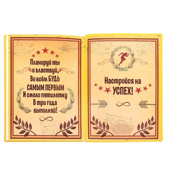 Ежедневник "Планируй. Действуй. Побеждай", экокожа, 120 листов