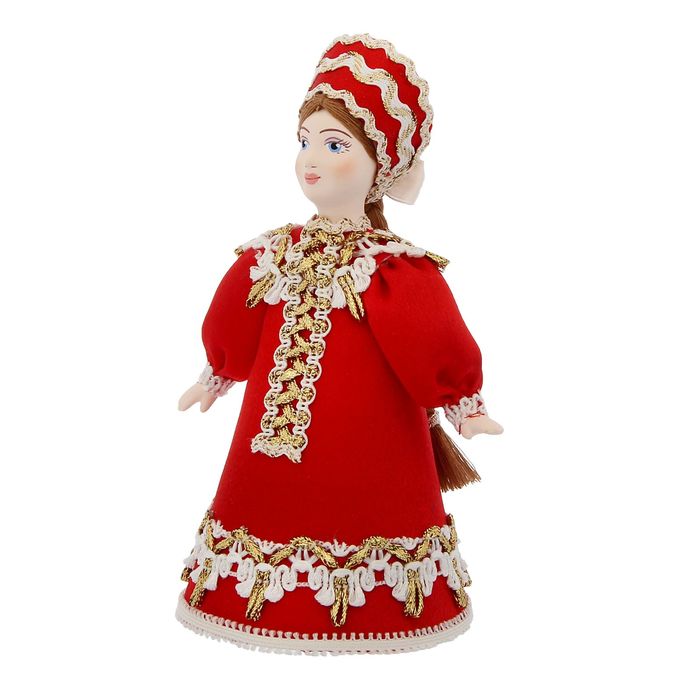 Сувенирная кукла "Девичий праздничный костюм. Архангельская область"