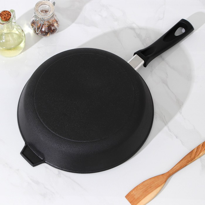 Сковорода-гриль 28 см, бакелитовая ручка, стеклянная крышка