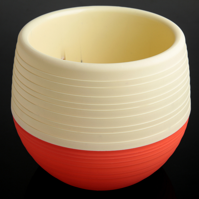 Горшок для цветов 3 л "Япония", цвет бежево-коралловый