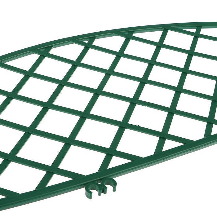 Ограждение декоративное, 36.5 х 220 см, 5 секций, пластик, зелёное, «Решётка»