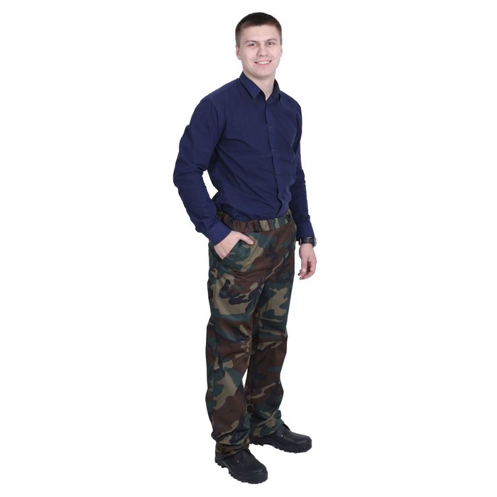 Брюки на резинке, размер 52-54, рост 182-188 см, цвет зелёный