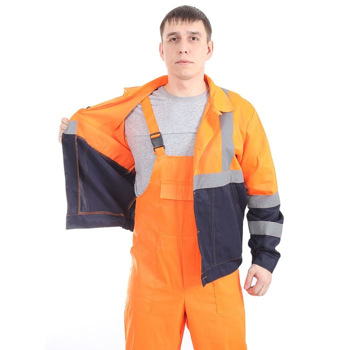 Костюм "Дорожник", размер 52-54, рост 170-176 см, цвет оранжево-синий