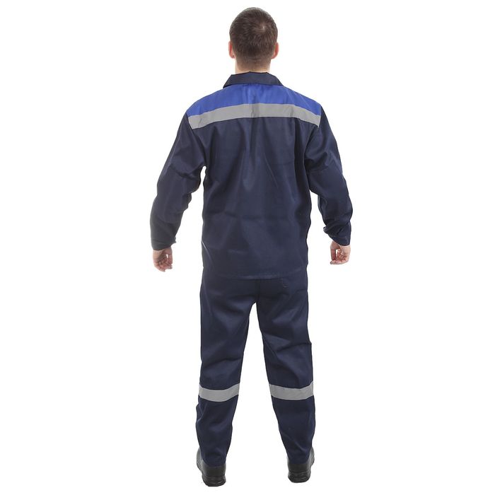 Костюм "Труженик", усиленный, размер 52-54, рост 170-176 см, цвет тёмно-синий/василёк
