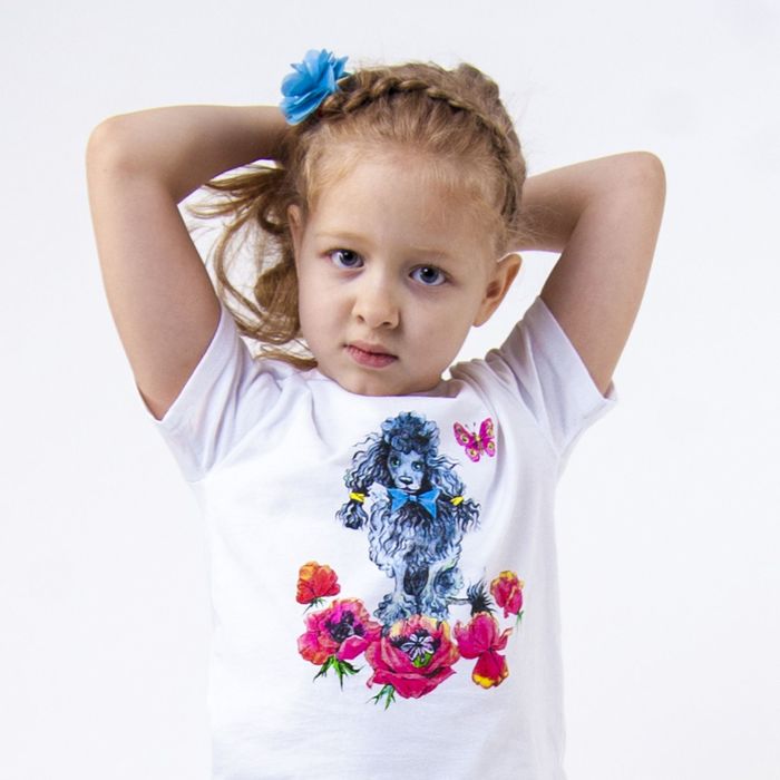 Футболка для девочки "Артемон", рост 104 см, цвет белый/принт