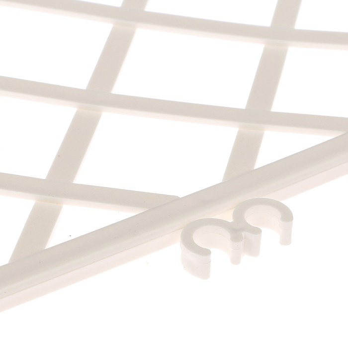 Ограждение декоративное, 36.5 х 220 см, 5 секций, пластик, белое, «Решётка»