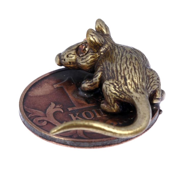 Сувенир "Кошельковая мышь-хранительница на монетке"
