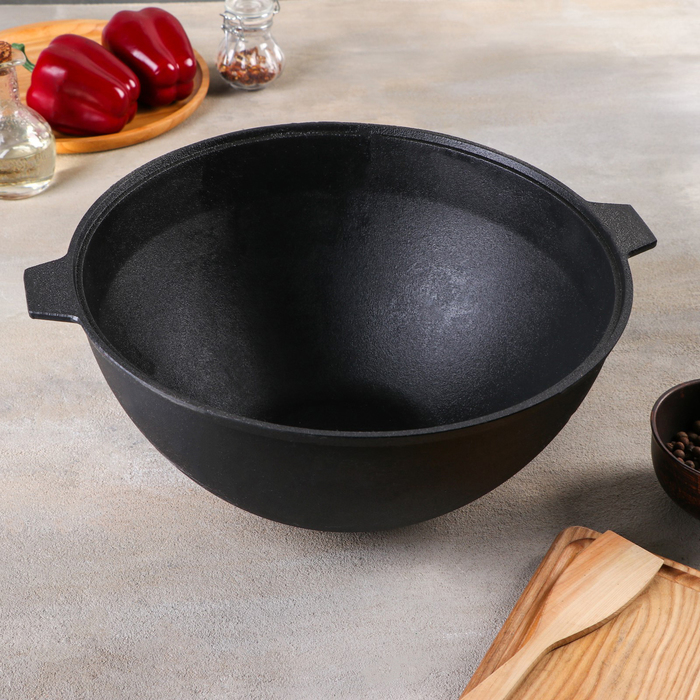 Казан 7 л "Чугунный", плоское дно