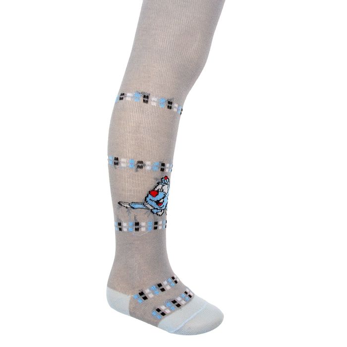 Колготки детские "Самолет", р-р 8, рост 62-68 см, 3-6 мес, цвет серый