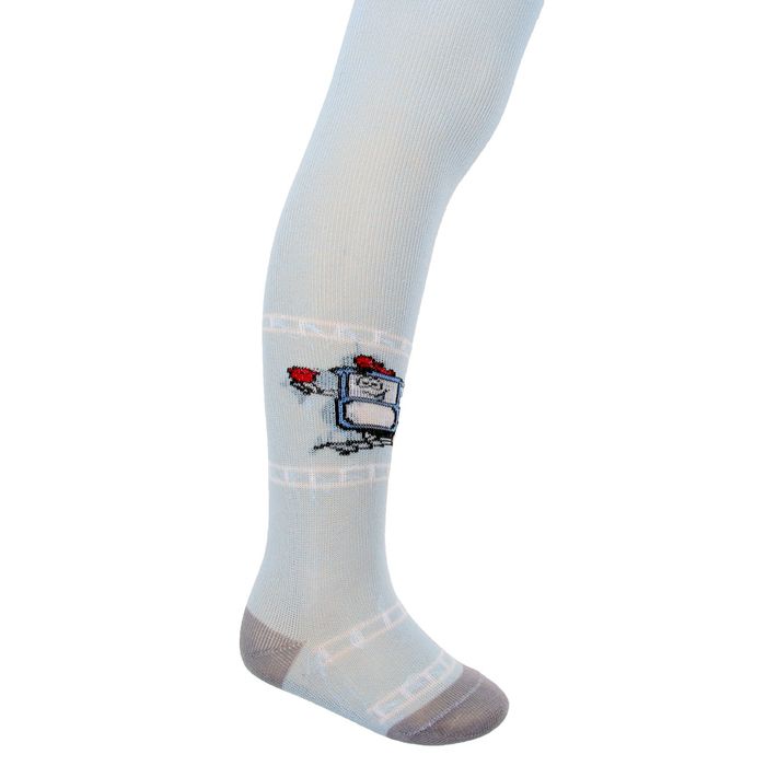 Колготки детские "Трамвай", р-р 8, рост 62-68 см, 3-6 мес, цвет голубой