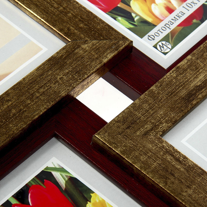 Фоторамка 4 в 1 "Тёмное дерево", 10х15 см, МИКС