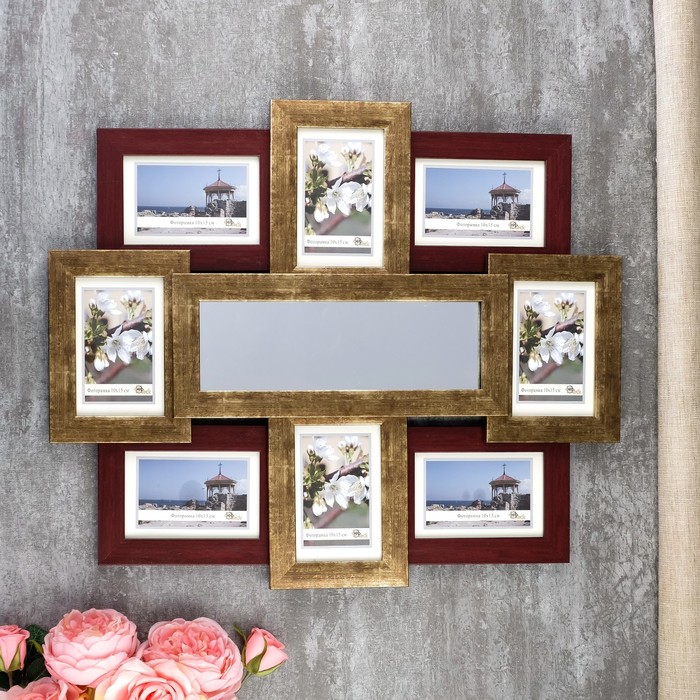 Фоторамка 8 в 1 "Всех милее" для фото 10х15 см + зеркало, 10x30 см