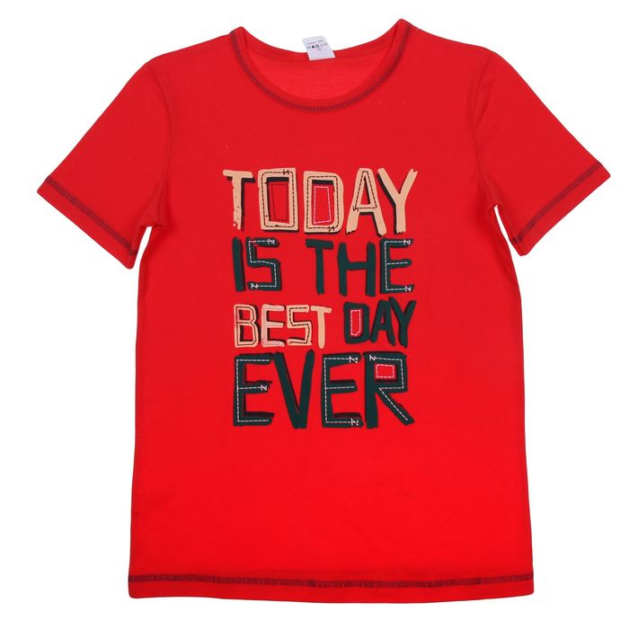 Футболка для мальчика "Слова", рост 92-98 см (26), цвет красный