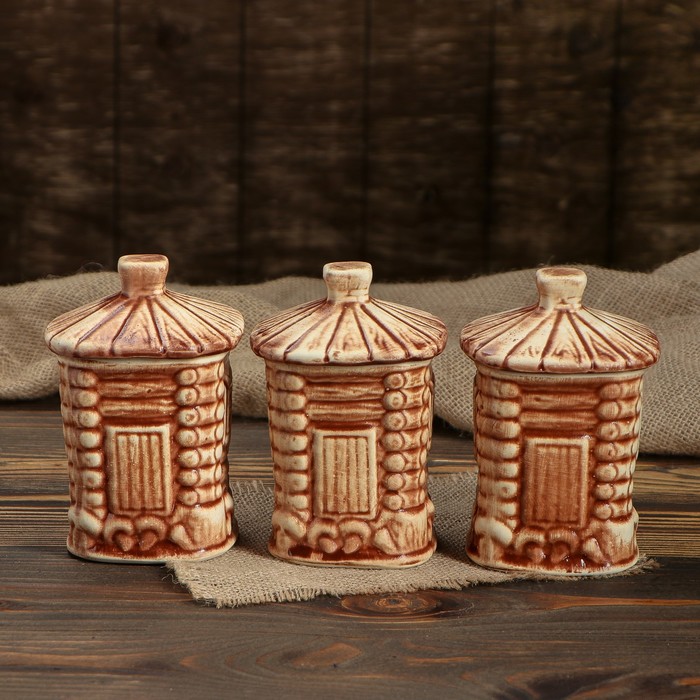 Набор для сыпучих "Домик" 3 предмета: соль, перец, специи 0,3 л микс