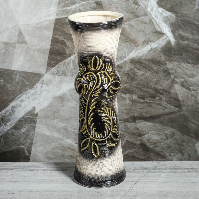 Ваза "Тария" большая, ветка, ромашки, шамот