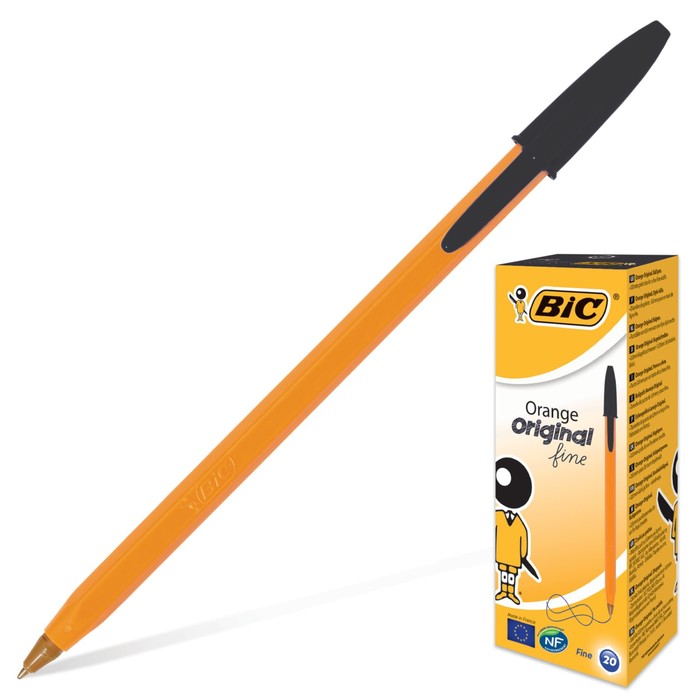 Ручка шариковая BIC Orangе, чернила черные, узел 0.8мм, одноразовая