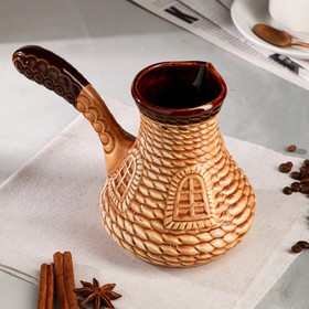 

Турка для кофе "Таверна", бежевая, глазурь, 0.65 л