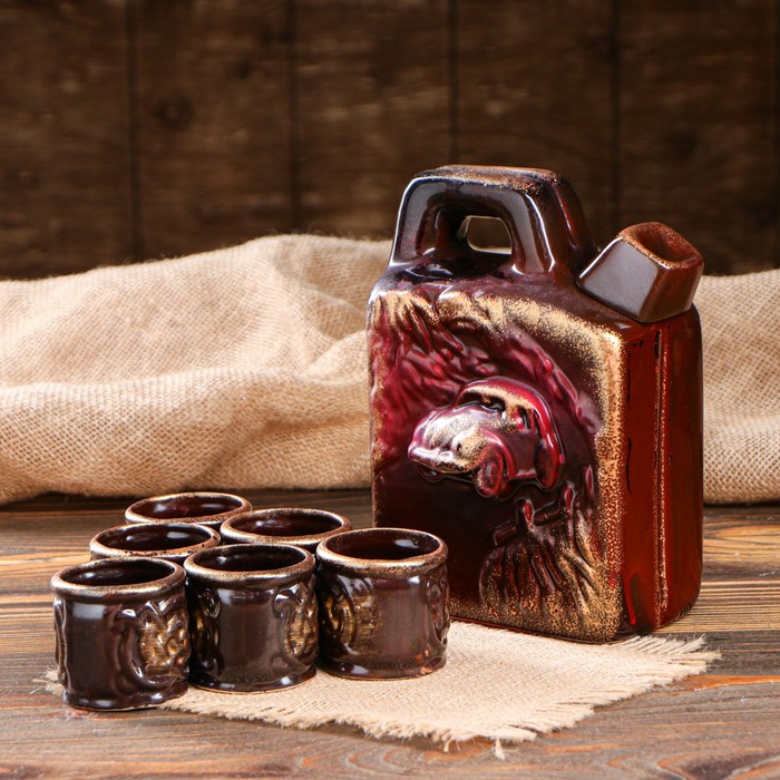 Штоф с рюмками "Канистра" 7 предметов, 1 л/ 0,05 л